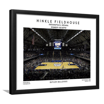 Hinkle Fieldhouse Print, Butler Bulldogs Basketball Stadium Wall Art, Framed Art Print Wall Decor