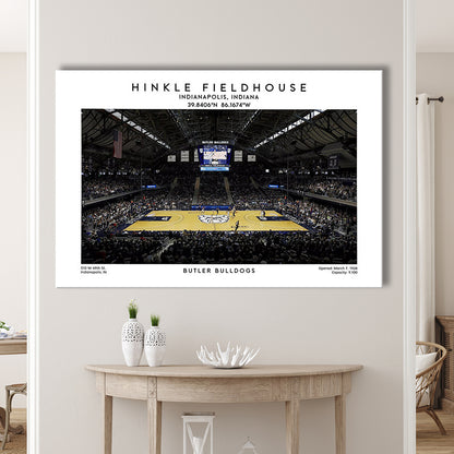 Hinkle Fieldhouse Print, Butler Bulldogs Basketball Stadium Wall Art, Canvas Print Wall Art, Man Cave Gift