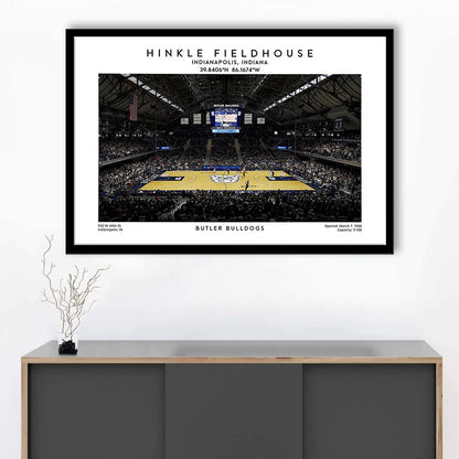 Hinkle Fieldhouse Print, Butler Bulldogs Basketball Stadium Wall Art, Framed Art Print Wall Decor