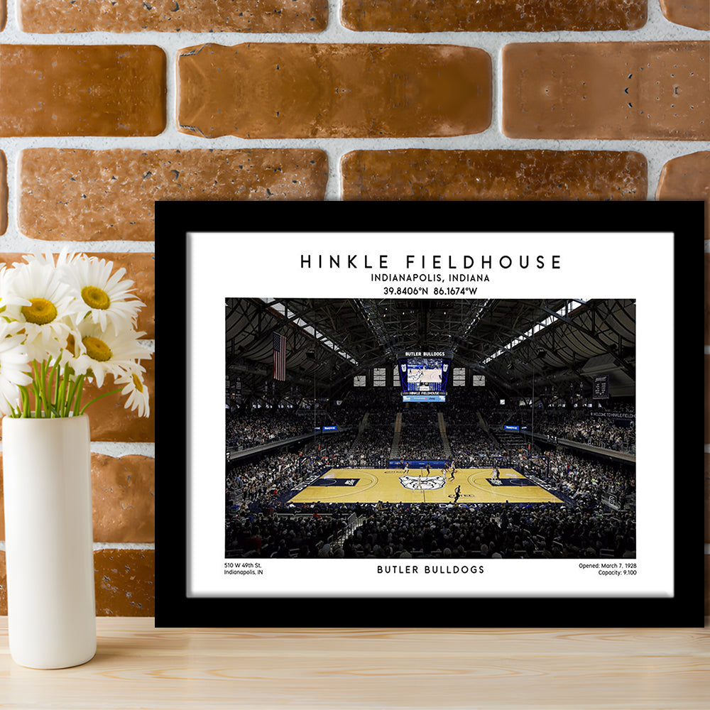 Hinkle Fieldhouse Print, Butler Bulldogs Basketball Stadium Wall Art, Framed Art Print Wall Decor