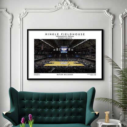 Hinkle Fieldhouse Print, Butler Bulldogs Basketball Stadium Wall Art, Framed Art Print Wall Decor