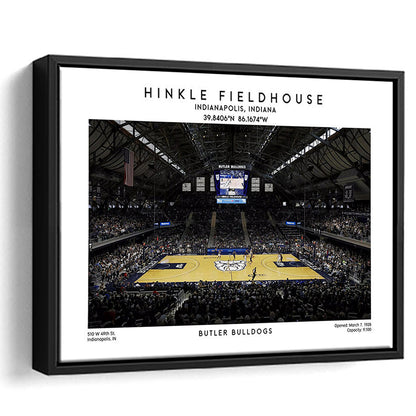 Hinkle Fieldhouse Print, Butler Bulldogs Basketball Stadium Wall Art, Framed Canvas Print Wall Art