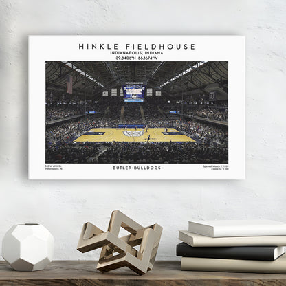 Hinkle Fieldhouse Print, Butler Bulldogs Basketball Stadium Wall Art, Canvas Print Wall Art, Man Cave Gift