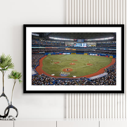 Hiram Bithorn Stadium, Stadium Canvas, Sport Art, Gift for him, White Border Framed Art Print Wall Decor