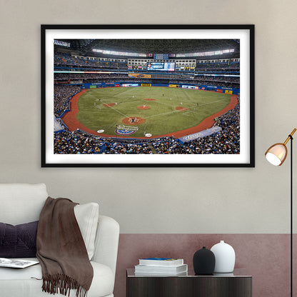 Hiram Bithorn Stadium, Stadium Canvas, Sport Art, Gift for him, White Border Framed Art Print Wall Decor