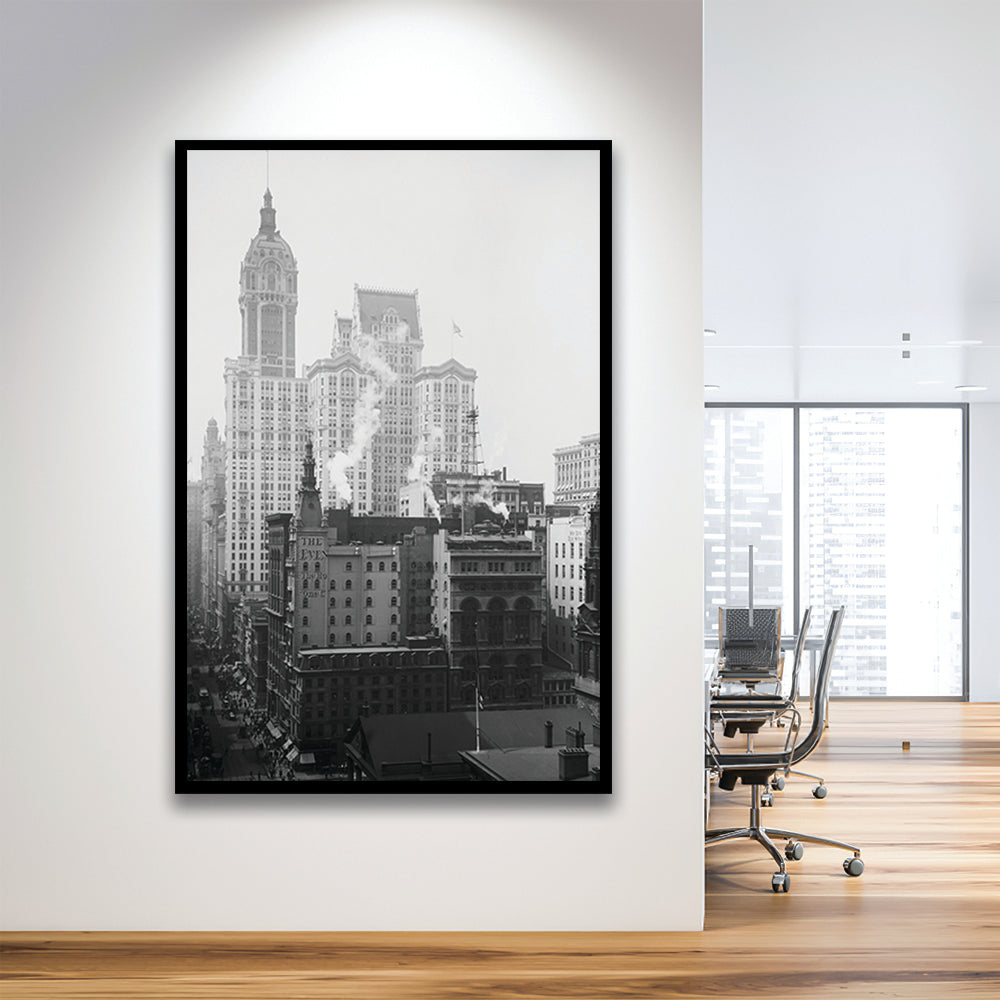 Historical New York City View Architecture Print Black and White Art, Framed Art Print Wall Decor