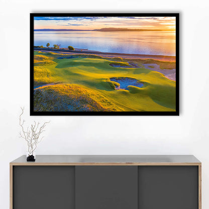 Chambers Bay Golf Course Hole 17, Fine Art, Framed Art Print Wall Decor, Picture Framed