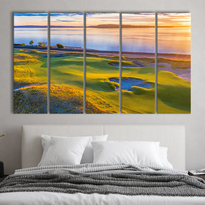 Chambers Bay Golf Course Hole 17, Fine Art, Golf Art Print, Extra Large Canvas Print Wall Art