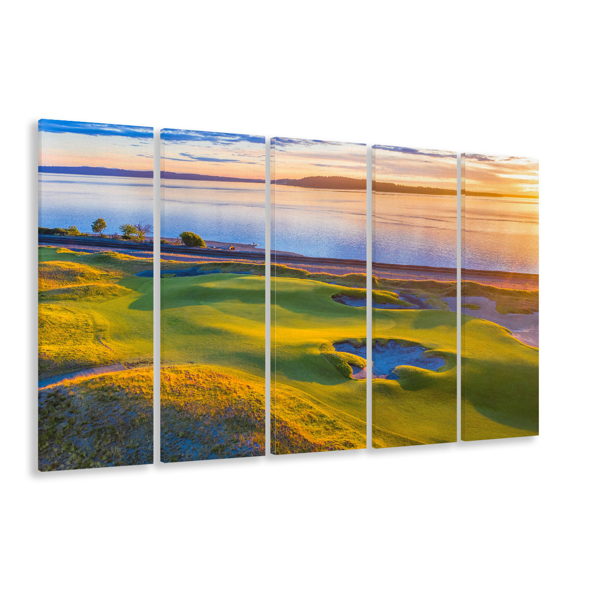 Chambers Bay Golf Course Hole 17, Fine Art, Golf Art Print, Extra Large Canvas Print Wall Art