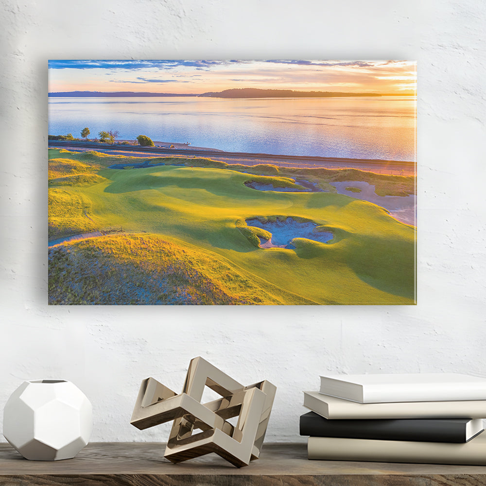 Chambers Bay Golf Course Hole 17, Fine Art, Golf Art Print,Gifts Golf Lover