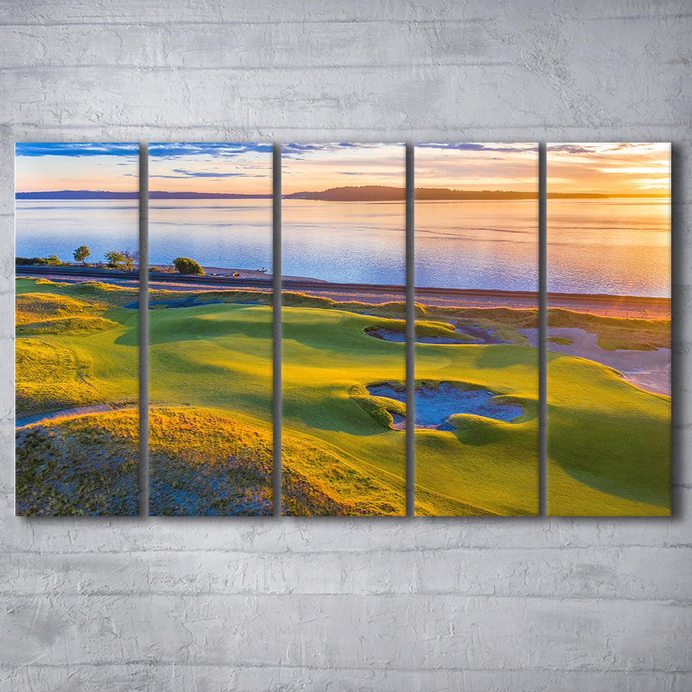 Chambers Bay Golf Course Hole 17, Fine Art, Golf Art Print, Extra Large Canvas Print Wall Art