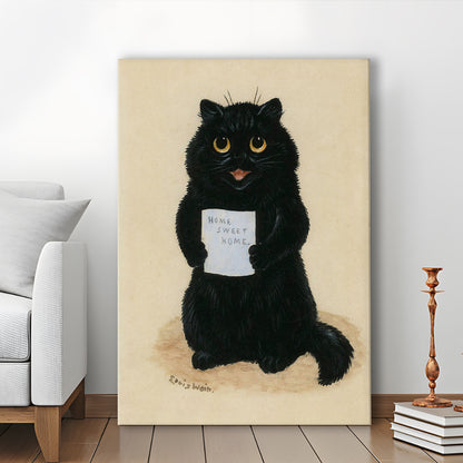 Home Sweet Home By Louis Wain Art Print, Louis Wain, Cat Wall Decor, Cat, Animal Wall Decor, Canvas Print, Canvas Decor