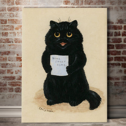 Home Sweet Home By Louis Wain Art Print, Louis Wain, Cat Wall Decor, Cat, Animal Wall Decor, Canvas Print, Canvas Decor