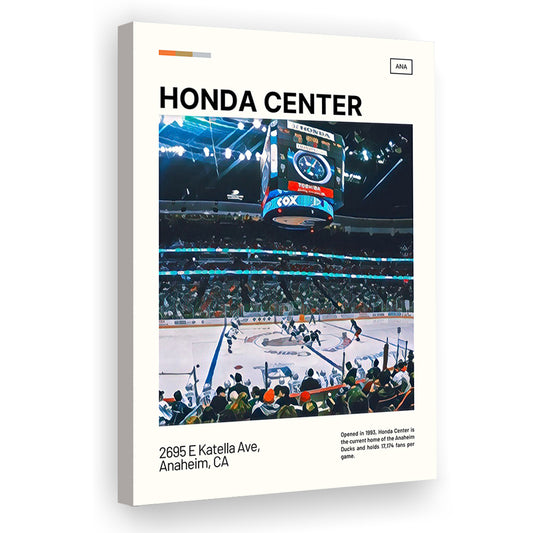 Honda Center Print, Anaheim Ducks Stadium Canvas Art, Fan Gifts, Sport Art, Canvas Print Wall Art
