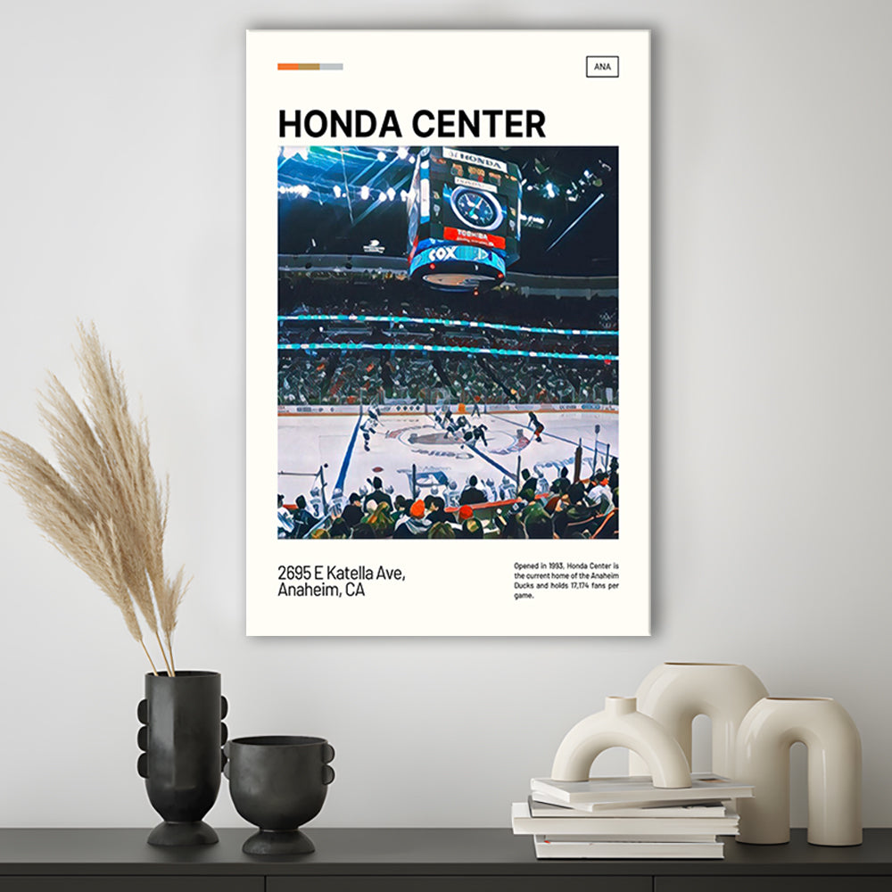 Honda Center Print, Anaheim Ducks Stadium Canvas Art, Fan Gifts, Sport Art, Canvas Print Wall Art