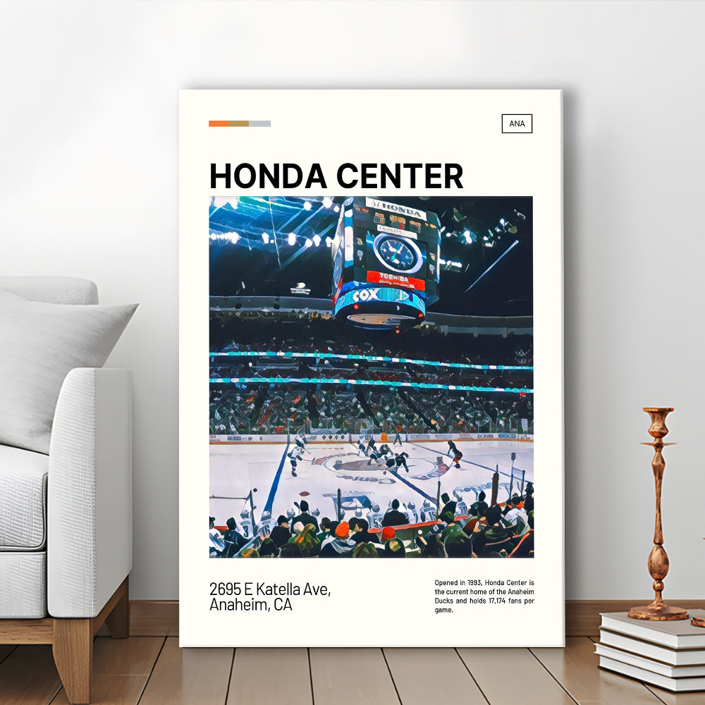 Honda Center Print, Anaheim Ducks Stadium Canvas Art, Fan Gifts, Sport Art, Canvas Print Wall Art
