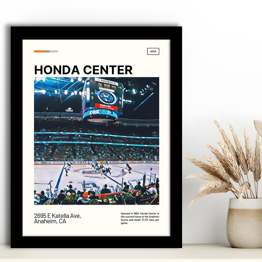 Honda Center Print, Anaheim Ducks Stadium Art, Gifts for him, Sport Art, Framed Art Print Wall Decor