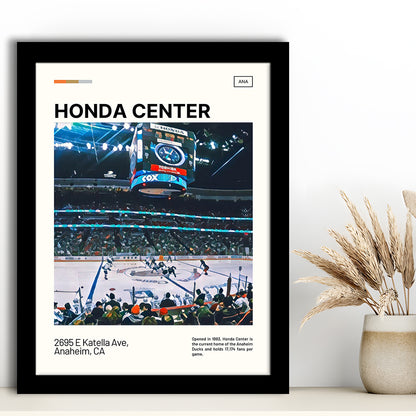 Honda Center Print, Anaheim Ducks Stadium Art, Gifts for him, Sport Art, Framed Art Print Wall Decor