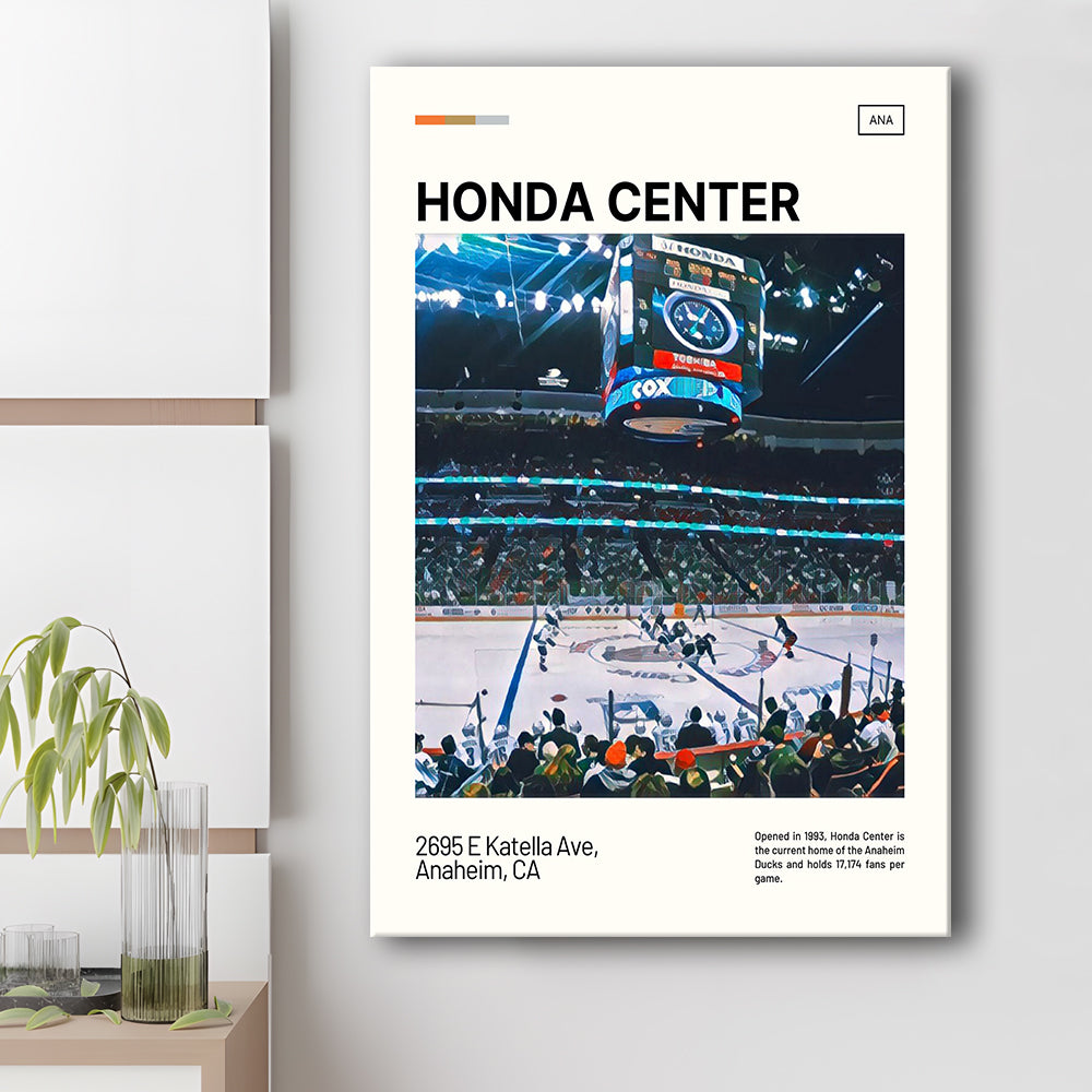 Honda Center Print, Anaheim Ducks Stadium Canvas Art, Fan Gifts, Sport Art, Canvas Print Wall Art