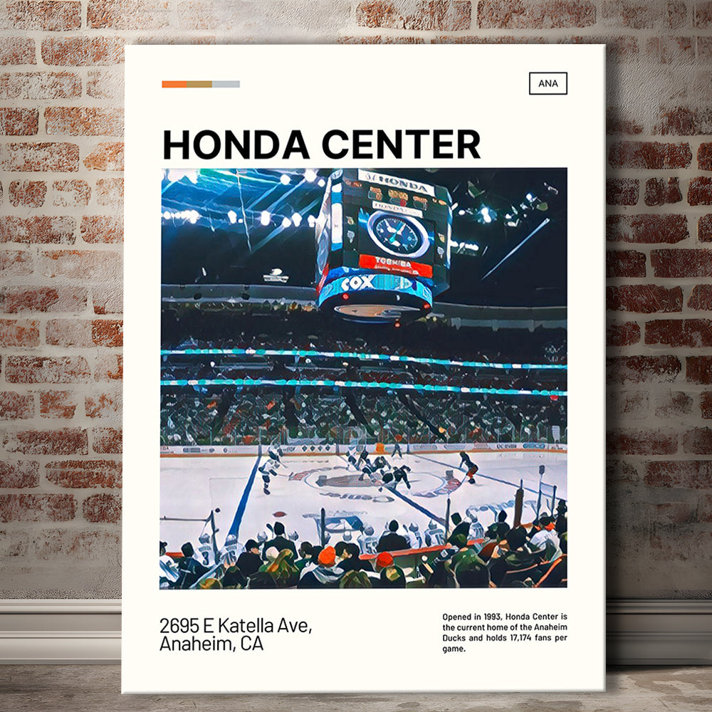 Honda Center Print, Anaheim Ducks Stadium Canvas Art, Fan Gifts, Sport Art, Canvas Print Wall Art