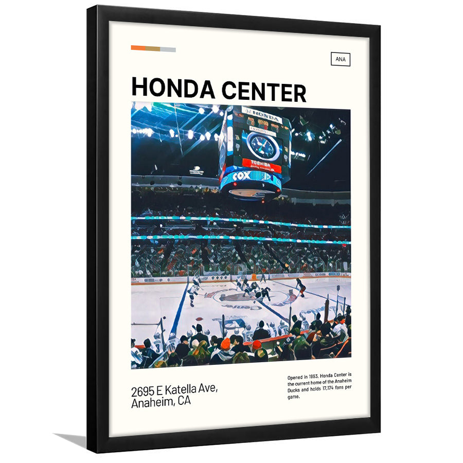 Honda Center Print, Anaheim Ducks Stadium Art, Gifts for him, Sport Art, Framed Art Print Wall Decor