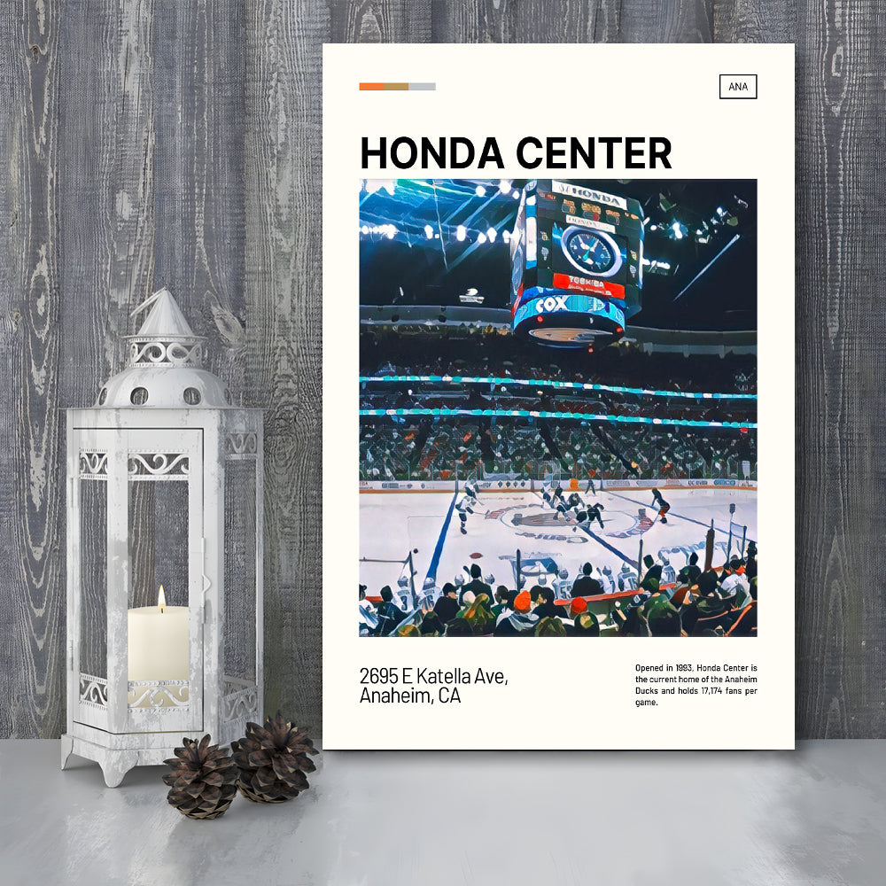 Honda Center Print, Anaheim Ducks Stadium Canvas Art, Fan Gifts, Sport Art, Canvas Print Wall Art