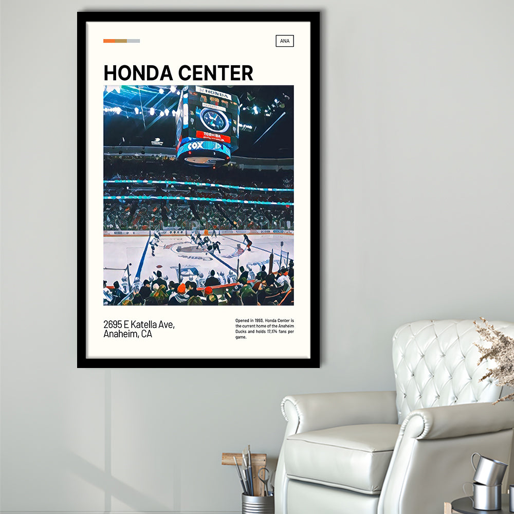 Honda Center Print, Anaheim Ducks Stadium Art, Gifts for him, Sport Art, Framed Art Print Wall Decor