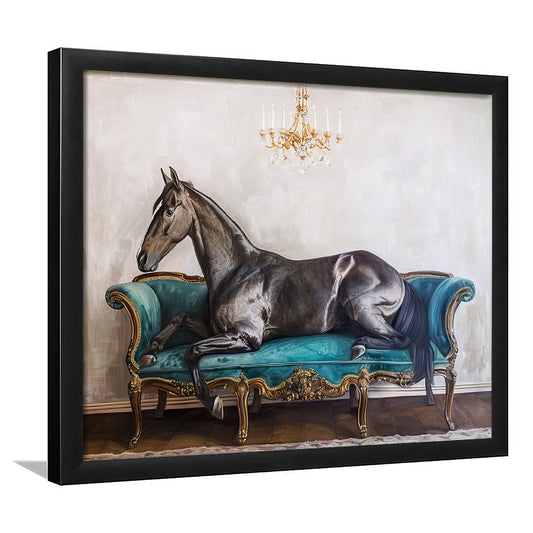 Horse Art Print,Farmhouse Decor,Vintage Print,Funny Horse Print, Framed Art Print Wall Decor, Picture Framed