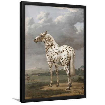 Horse Oil Painting Appaloosa Horse Art Vintage Farmhouse Framed Art Print Wall Decor, English Landscape Painting