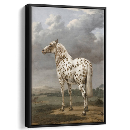 Horse Oil Painting Appaloosa Horse Art Vintage Farmhouse Framed Canvas Print Wall Art, English Landscape Painting