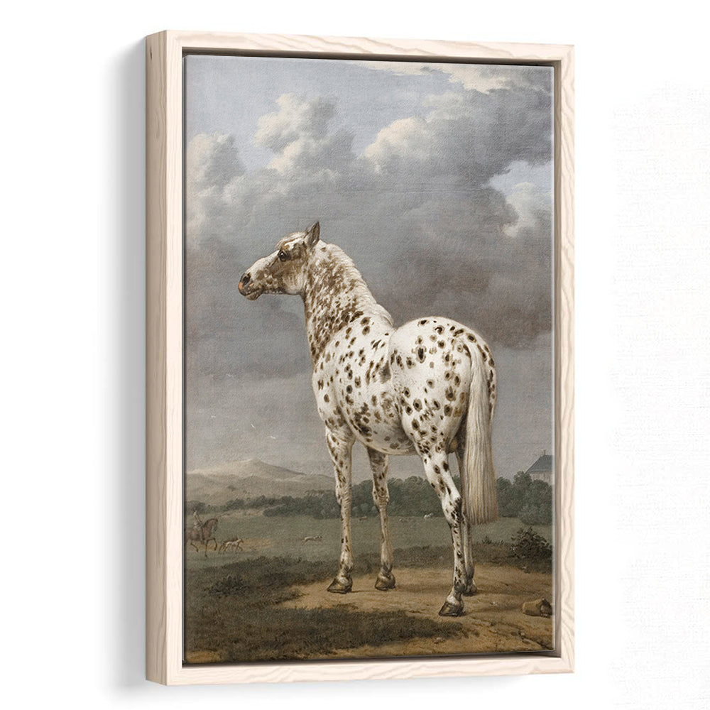 Horse Oil Painting Appaloosa Horse Art Vintage Farmhouse Framed Canvas Print Wall Art, English Landscape Painting