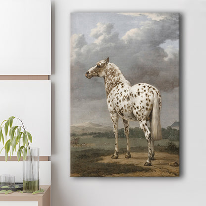 Horse Oil Painting Appaloosa Horse Art Vintage Farmhouse Canvas Print Wall Art, English Landscape Painting