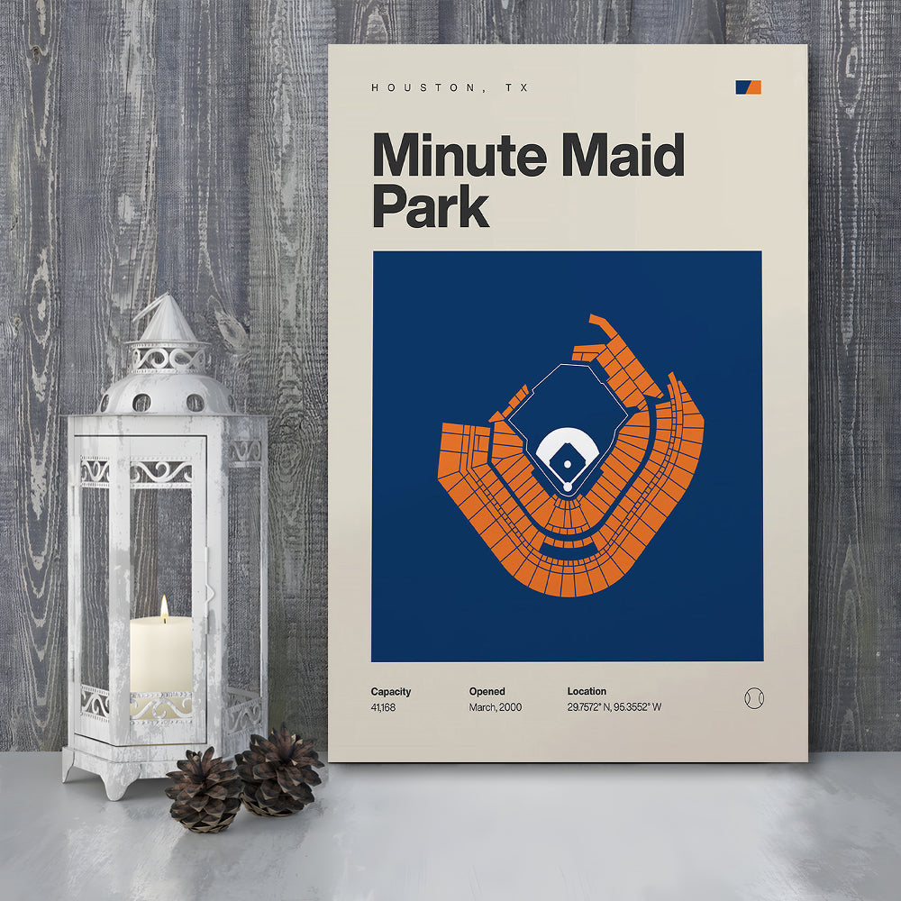 Houston Stadium Print, Minute Maid Park Stadium Print, Fan Gifts, Sport Art, Canvas Print Wall Art