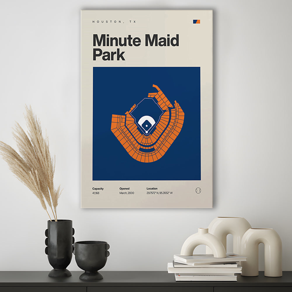 Houston Stadium Print, Minute Maid Park Stadium Print, Fan Gifts, Sport Art, Canvas Print Wall Art