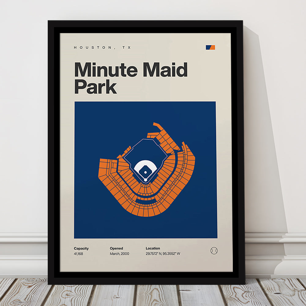 Houston Stadium Print, Minute Maid Park Stadium Print, Man Cave Gift, Floating Framed Canvas Print Wall Art
