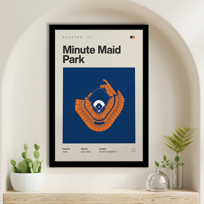 Houston Stadium Print, Minute Maid Park Stadium Print, Gifts for him, Sport Art, Framed Art Print Wall Decor