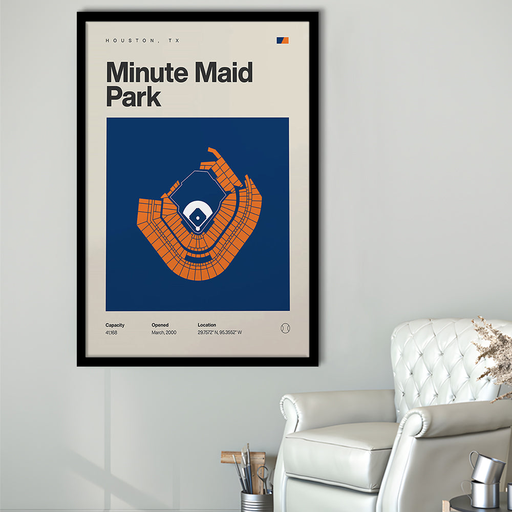 Houston Stadium Print, Minute Maid Park Stadium Print, Gifts for him, Sport Art, Framed Art Print Wall Decor