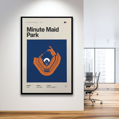 Houston Stadium Print, Minute Maid Park Stadium Print, Gifts for him, Sport Art, Framed Art Print Wall Decor