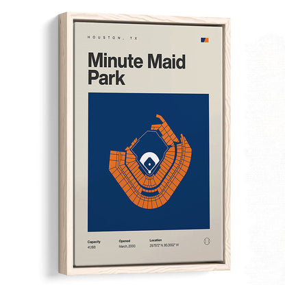 Houston Stadium Print, Minute Maid Park Stadium Print, Man Cave Gift, Floating Framed Canvas Print Wall Art