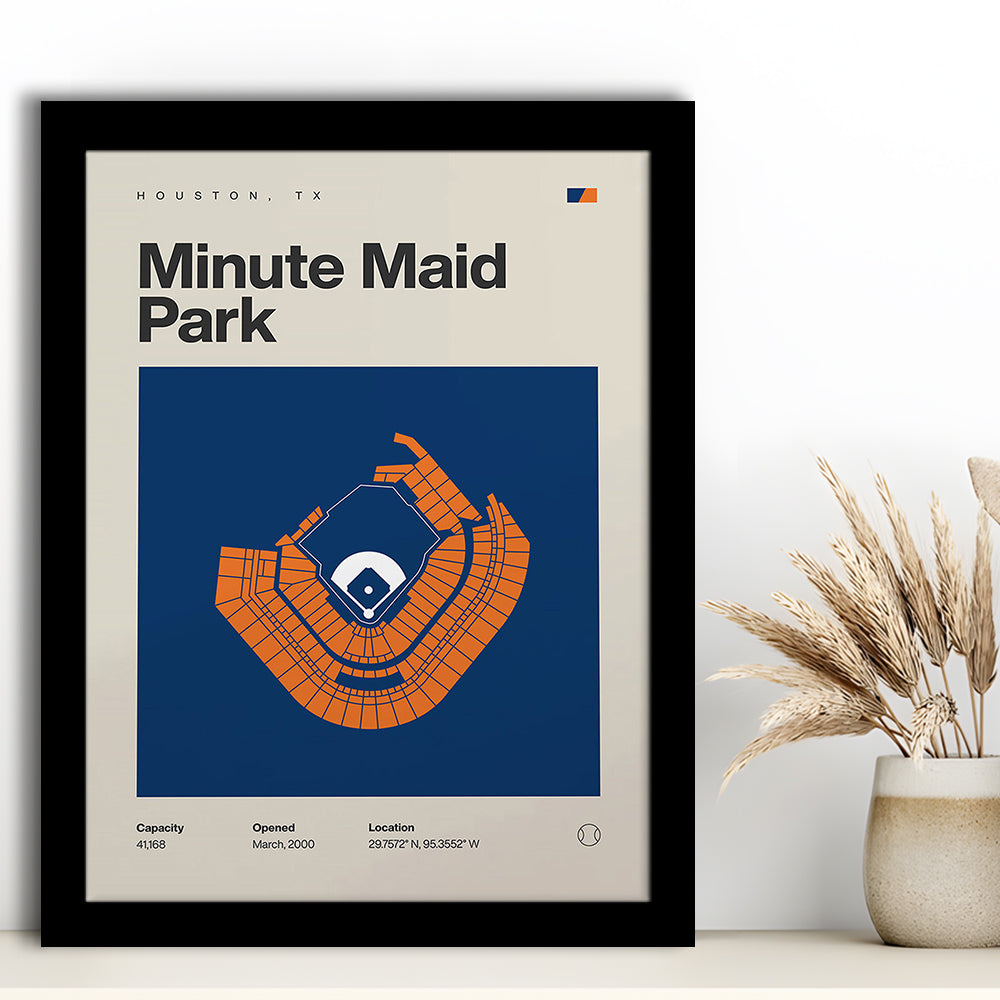 Houston Stadium Print, Minute Maid Park Stadium Print, Gifts for him, Sport Art, Framed Art Print Wall Decor