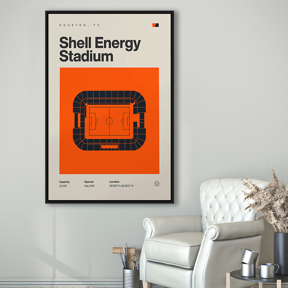 Houston Dynamo Stadium Print, Shell Energy Stadium Print, Man Cave Gift, Floating Framed Canvas Print Wall Art