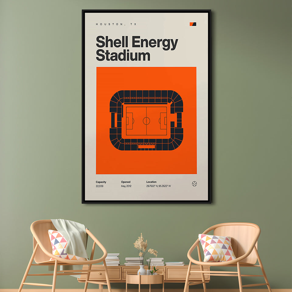 Houston Dynamo Stadium Print, Shell Energy Stadium Print, Man Cave Gift, Floating Framed Canvas Print Wall Art