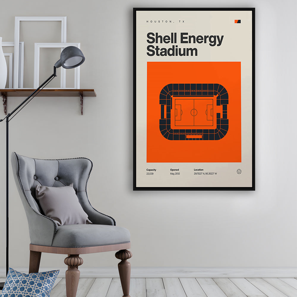 Houston Dynamo Stadium Print, Shell Energy Stadium Print, Man Cave Gift, Floating Framed Canvas Print Wall Art