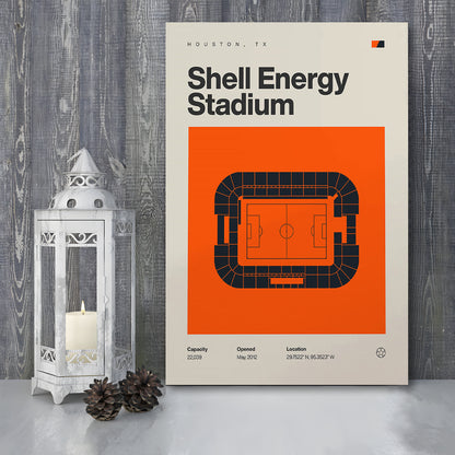 Houston Dynamo Stadium Print, Shell Energy Stadium Print, Fan Gifts, Sport Art, Canvas Print Wall Art
