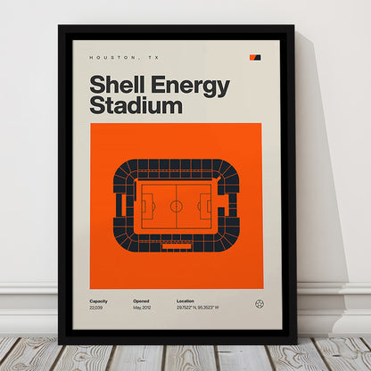 Houston Dynamo Stadium Print, Shell Energy Stadium Print, Man Cave Gift, Floating Framed Canvas Print Wall Art