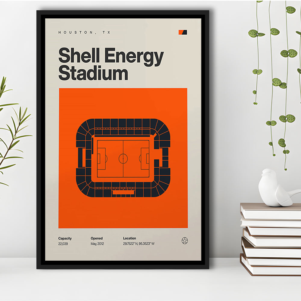 Houston Dynamo Stadium Print, Shell Energy Stadium Print, Man Cave Gift, Floating Framed Canvas Print Wall Art