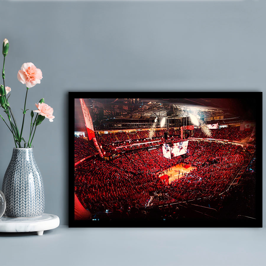 Houston Rockets, Stadium Canvas, Sport Art, Gift for him, Framed Art Print Wall Decor, Picture Framed