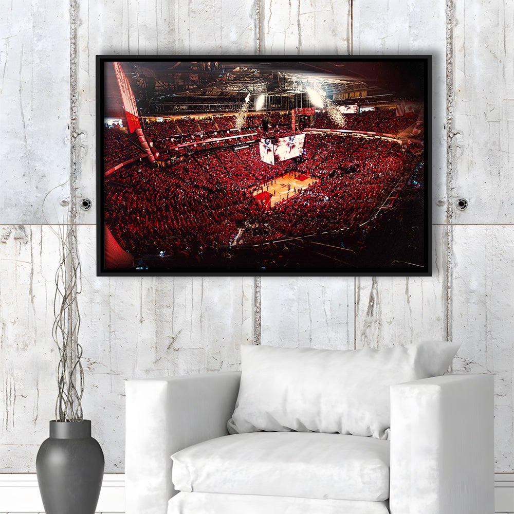 Houston Rockets, Stadium Canvas, Sport Art, Framed Canvas Print Wall Art, Floating Frame