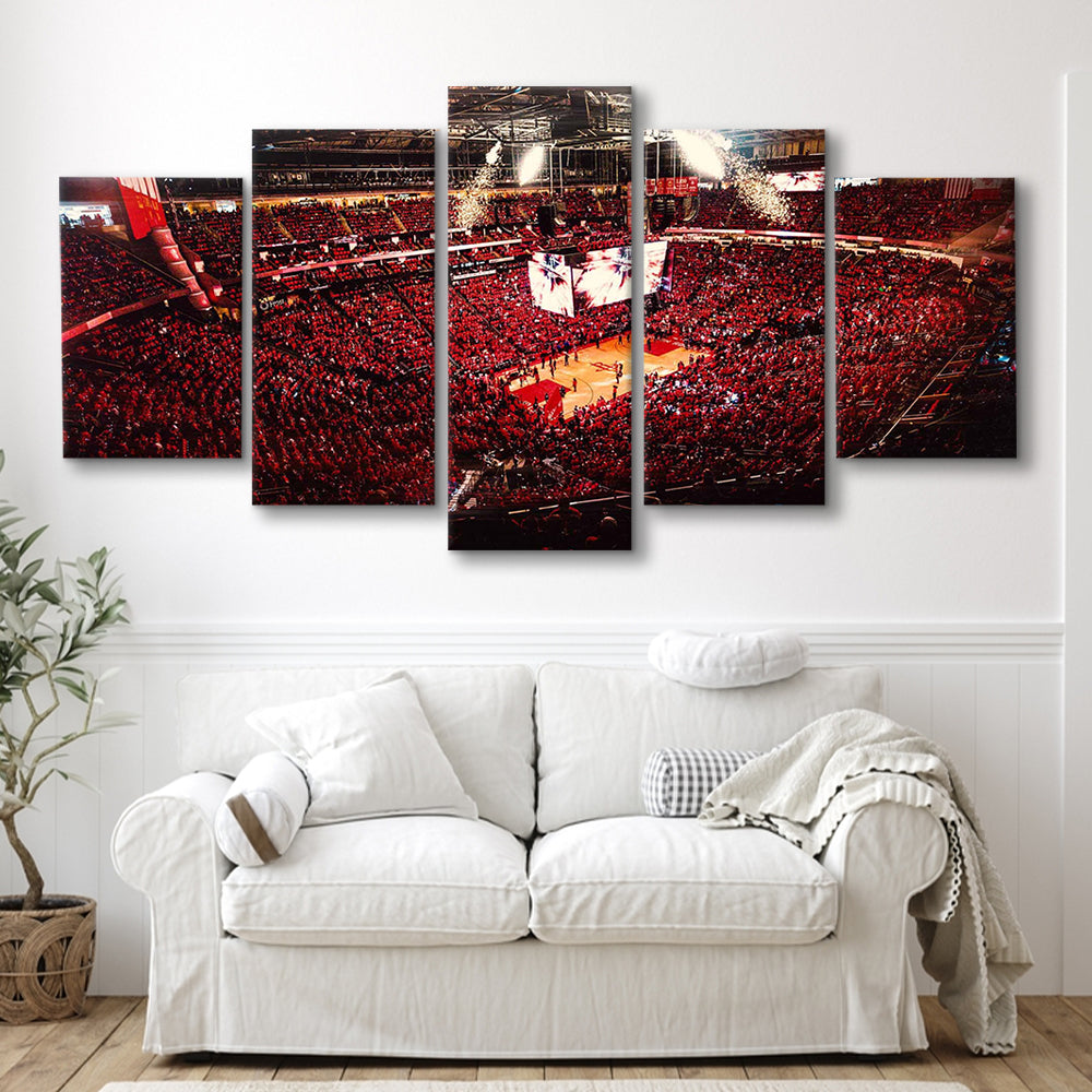 Houston Rockets, Stadium Canvas, Sport Art, Gift for him, 5 Panel, Large Canvas, Canvas Print Wall Art