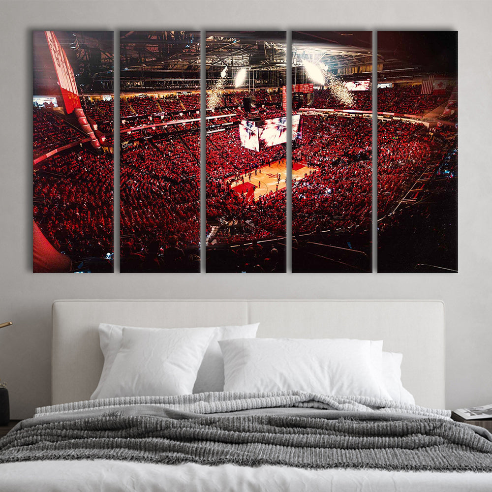 Houston Rockets, Stadium Canvas, Sport Art, 5 Panel B, Extra Large Canvas, Canvas Print Wall Art